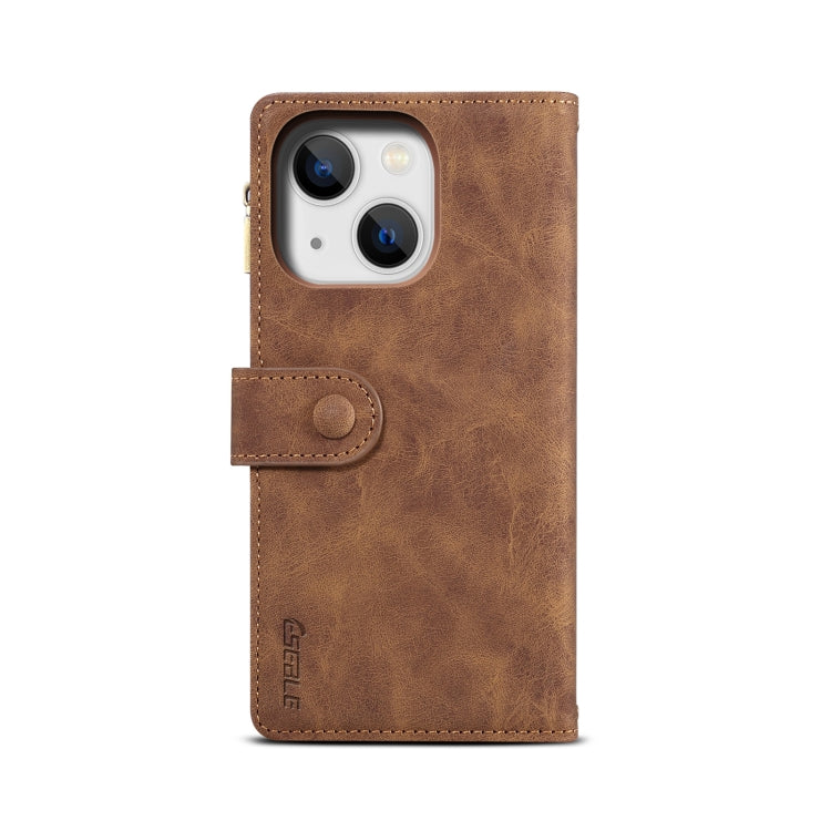 For iPhone 15 Plus ESEBLE Retro Frosted RFID Flip Leather Phone Case(Brown) - iPhone 15 Plus Cases by ESEBLE | Online Shopping UK | buy2fix