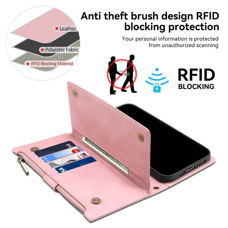 For iPhone 16 ESEBLE Retro Frosted RFID Flip Leather Phone Case(Rose Gold) - iPhone 16 Cases by ESEBLE | Online Shopping UK | buy2fix