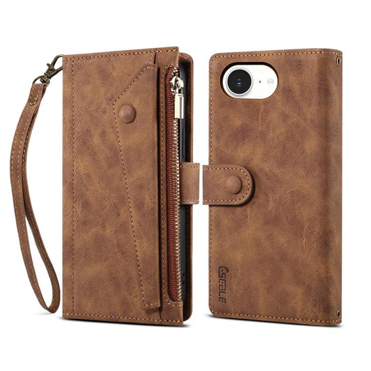 For iPhone 16e ESEBLE Retro Frosted RFID Flip Leather Phone Case(Brown) - iPhone 16e Cases by ESEBLE | Online Shopping UK | buy2fix