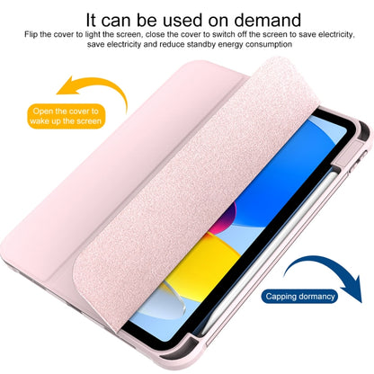 For iPad 2025 / 2022 3-Fold Holder Armor Smart Leather Tablet Case(Pink) by buy2fix