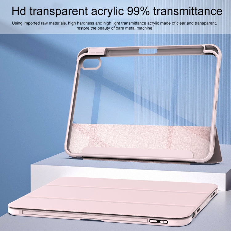 For iPad 2025 / 2022 3-Fold Holder Armor Smart Leather Tablet Case(Pink) by buy2fix