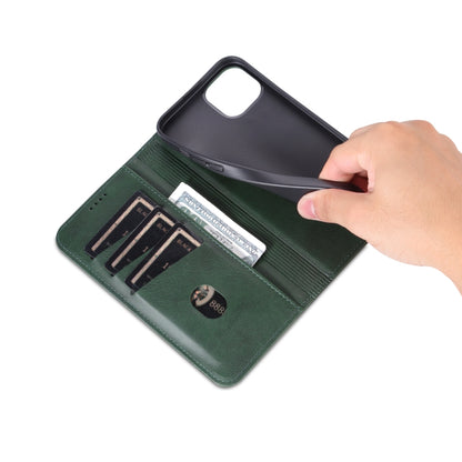 For iPhone 15 AZNS Magnetic Calf Texture Leather Phone Case(Dark Green) - iPhone 15 Cases by AZNS | Online Shopping UK | buy2fix