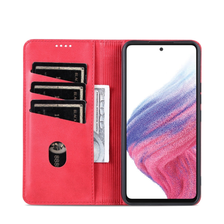 For Samsung Galaxy S23 FE 5G AZNS Magnetic Calf Texture Flip Leather Phone Case(Red) - Galaxy S23 FE 5G Cases by AZNS | Online Shopping UK | buy2fix