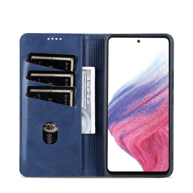 For Samsung Galaxy S23 FE 5G AZNS Magnetic Calf Texture Flip Leather Phone Case(Dark Blue) - Galaxy S23 FE 5G Cases by AZNS | Online Shopping UK | buy2fix