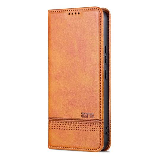 For Samsung Galaxy S23 FE 5G AZNS Magnetic Calf Texture Flip Leather Phone Case(Light Brown) by AZNS