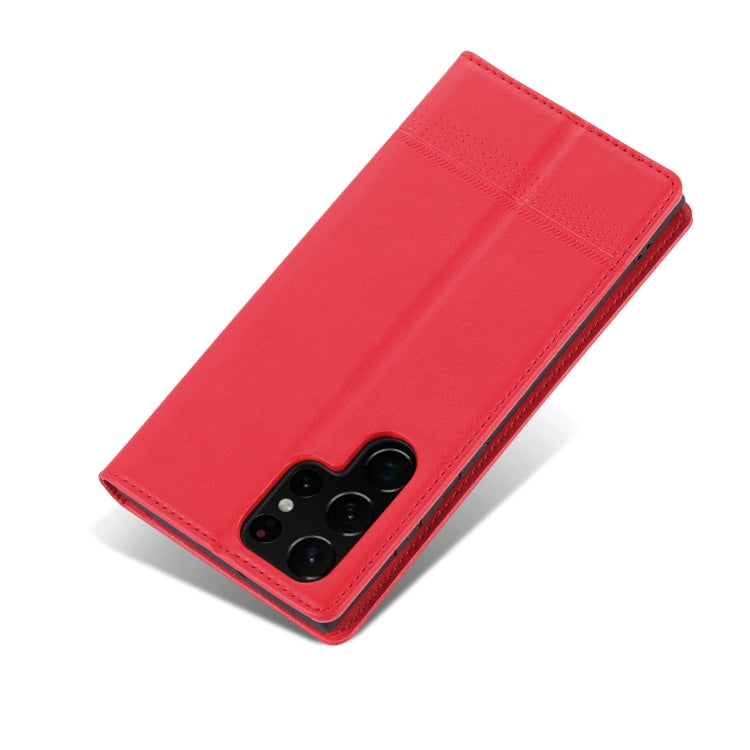 For Samsung Galaxy S24 Ultra 5G AZNS Magnetic Calf Texture Flip Leather Phone Case(Red) - Galaxy S24 Ultra 5G Cases by AZNS | Online Shopping UK | buy2fix