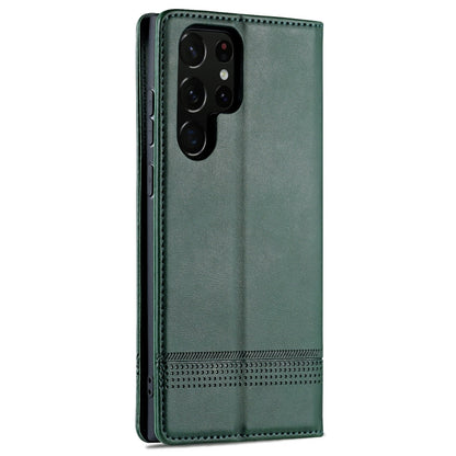 For Samsung Galaxy S24 Ultra 5G AZNS Magnetic Calf Texture Flip Leather Phone Case(Dark Green) - Galaxy S24 Ultra 5G Cases by AZNS | Online Shopping UK | buy2fix