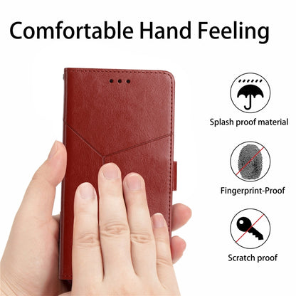 For Google Pixel 9 Y-shaped Pattern Flip Leather Phone Case(Brown) - Google Cases by buy2fix | Online Shopping UK | buy2fix