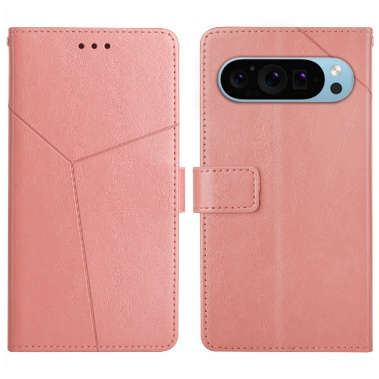 For Google Pixel 9 Y-shaped Pattern Flip Leather Phone Case(Pink) by buy2fix