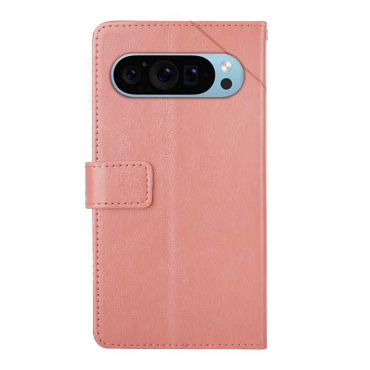 For Google Pixel 9 Pro XL Y-shaped Pattern Flip Leather Phone Case(Pink) - Google Cases by buy2fix | Online Shopping UK | buy2fix