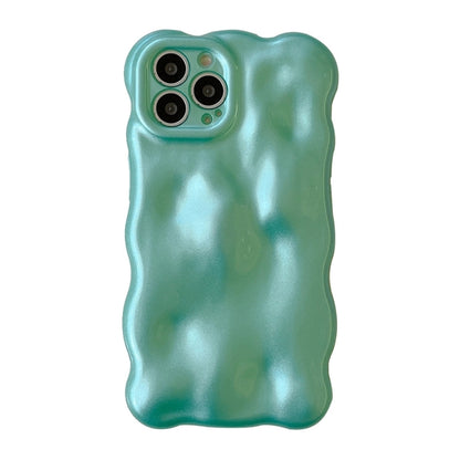 For iPhone 16 Pro Wave Bubbles TPU Phone Case(Pearlescent Green) - iPhone 16 Pro Cases by buy2fix | Online Shopping UK | buy2fix