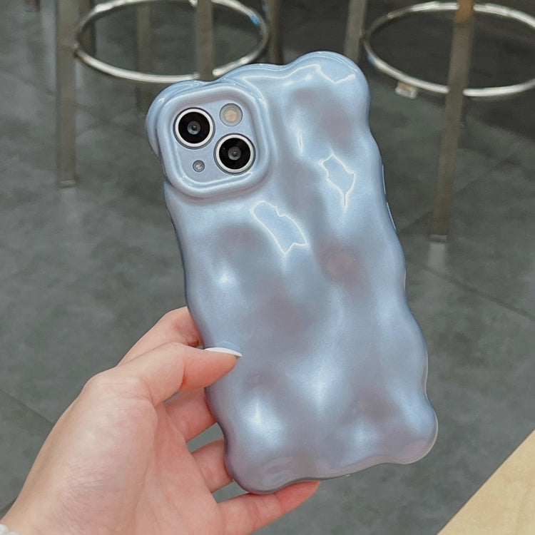 For iPhone 16 Pro Wave Bubbles TPU Phone Case(Pearlescent Blue) - iPhone 16 Pro Cases by buy2fix | Online Shopping UK | buy2fix