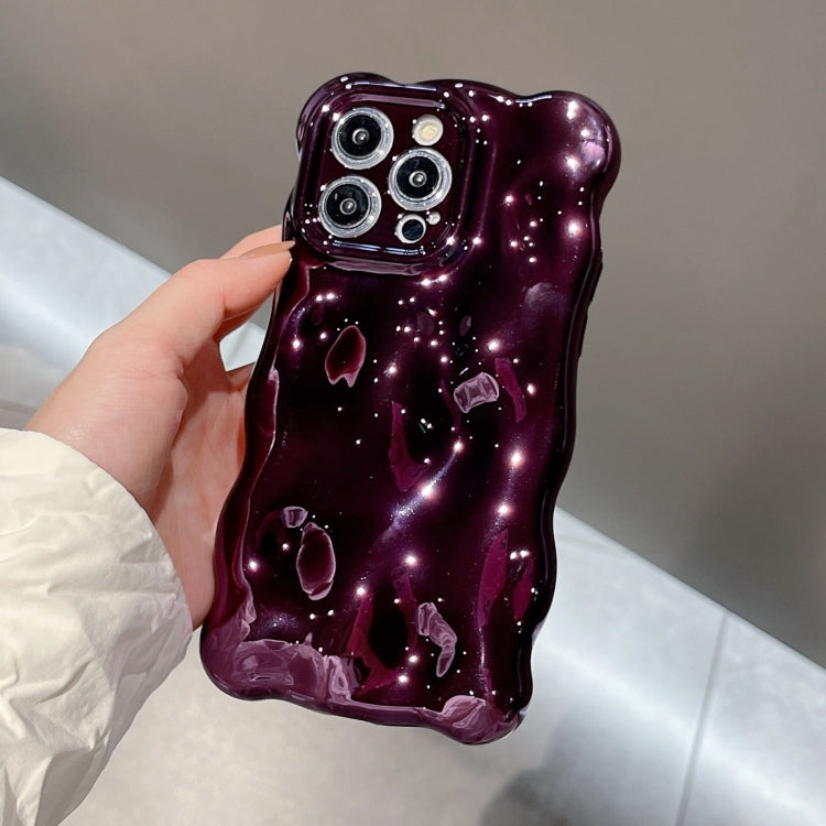 For iPhone 16 Pro Wave Bubbles TPU Phone Case(Painted Purple) - iPhone 16 Pro Cases by buy2fix | Online Shopping UK | buy2fix