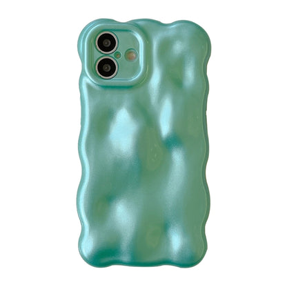 For iPhone 16 Plus Wave Bubbles TPU Phone Case(Pearlescent Green) - iPhone 16 Plus Cases by buy2fix | Online Shopping UK | buy2fix