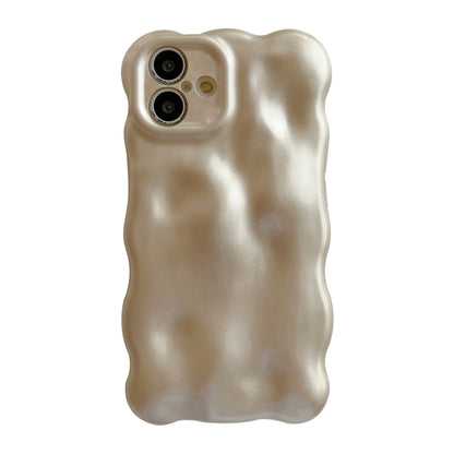 For iPhone 16 Wave Bubbles TPU Phone Case(Champagne Gold) by buy2fix