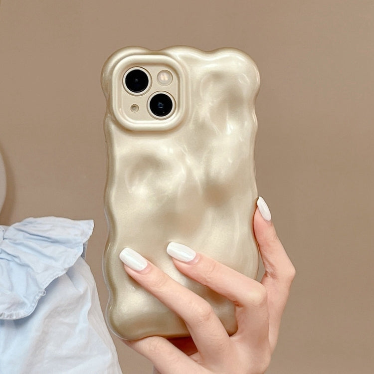 For iPhone 16 Wave Bubbles TPU Phone Case(Champagne Gold) by buy2fix