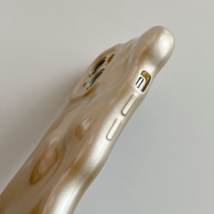 For iPhone 16 Wave Bubbles TPU Phone Case(Champagne Gold) by buy2fix
