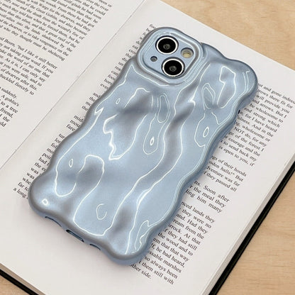 For iPhone 16 Wave Bubbles TPU Phone Case(Pearlescent Blue) - iPhone 16 Cases by buy2fix | Online Shopping UK | buy2fix