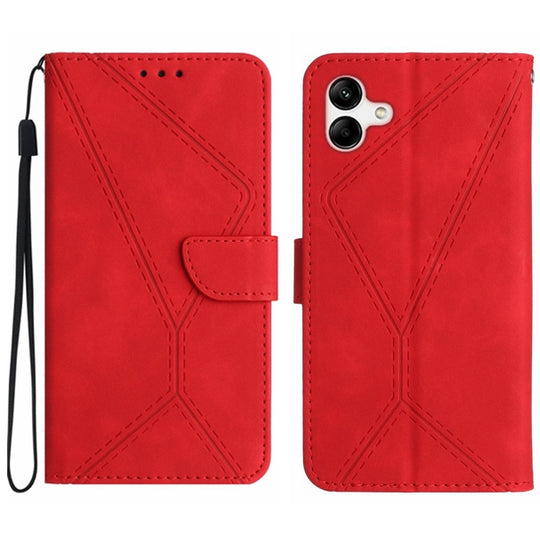 For Samsung Galaxy A05 Stitching Embossed Leather Phone Case(Red)