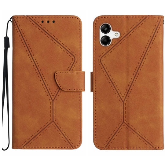 For Samsung Galaxy A05 Stitching Embossed Leather Phone Case(Brown)