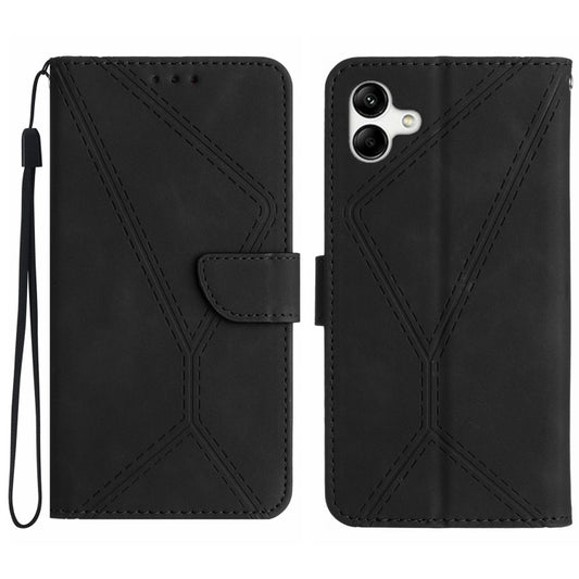 For Samsung Galaxy A05 Stitching Embossed Leather Phone Case(Black) - Galaxy Phone Cases by buy2fix | Online Shopping UK | buy2fix