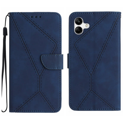 For Samsung Galaxy A05 Stitching Embossed Leather Phone Case(Blue) - Galaxy Phone Cases by buy2fix | Online Shopping UK | buy2fix