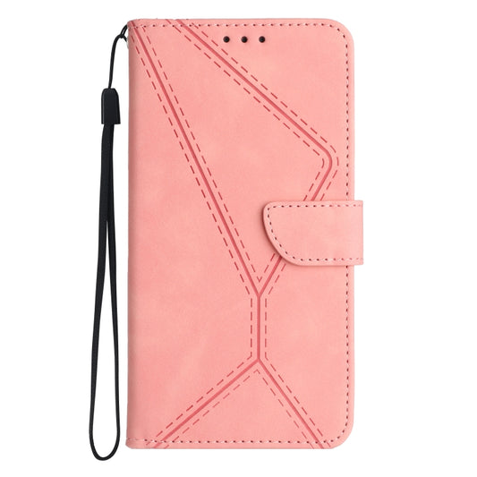 For Samsung Galaxy A35 5G Stitching Embossed Leather Phone Case(Pink) by buy2fix