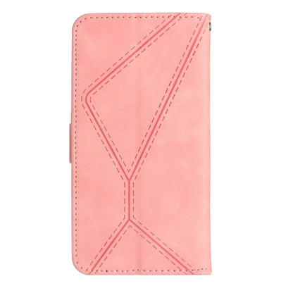 For Samsung Galaxy A35 5G Stitching Embossed Leather Phone Case(Pink) - Galaxy Phone Cases by buy2fix | Online Shopping UK | buy2fix