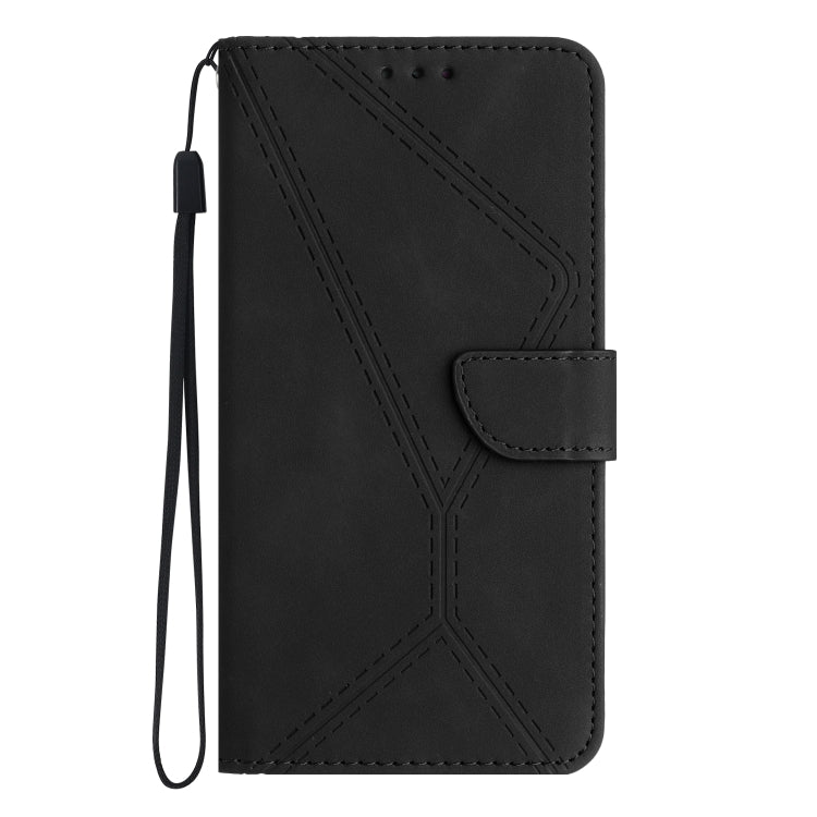 For Samsung Galaxy A55 5G Stitching Embossed Leather Phone Case(Black) - Galaxy Phone Cases by buy2fix | Online Shopping UK | buy2fix