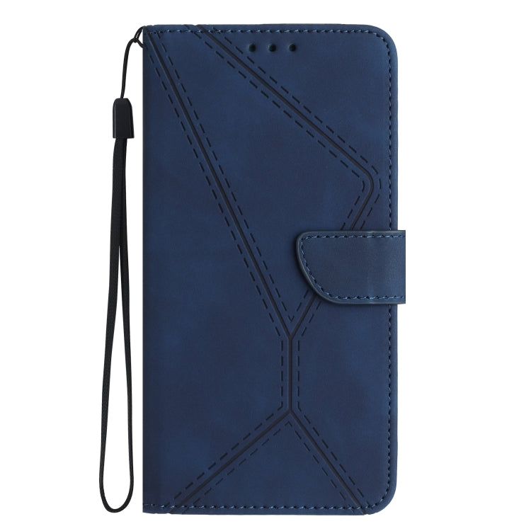 For Samsung Galaxy A55 5G Stitching Embossed Leather Phone Case(Blue) - Galaxy Phone Cases by buy2fix | Online Shopping UK | buy2fix