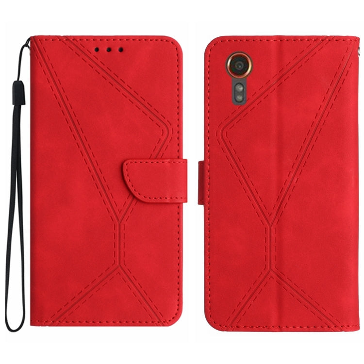 For Samsung Galaxy Xcover 7 5G Stitching Embossed Leather Phone Case(Red) - Galaxy Phone Cases by buy2fix | Online Shopping UK | buy2fix