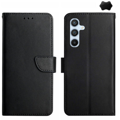 For Samsung Galaxy A05s HT02 Genuine Leather Fingerprint-proof Flip Phone Case(Black) - Galaxy Phone Cases by buy2fix | Online Shopping UK | buy2fix