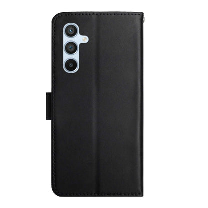 For Samsung Galaxy A15 HT02 Genuine Leather Fingerprint-proof Flip Phone Case(Black) - Galaxy Phone Cases by buy2fix | Online Shopping UK | buy2fix