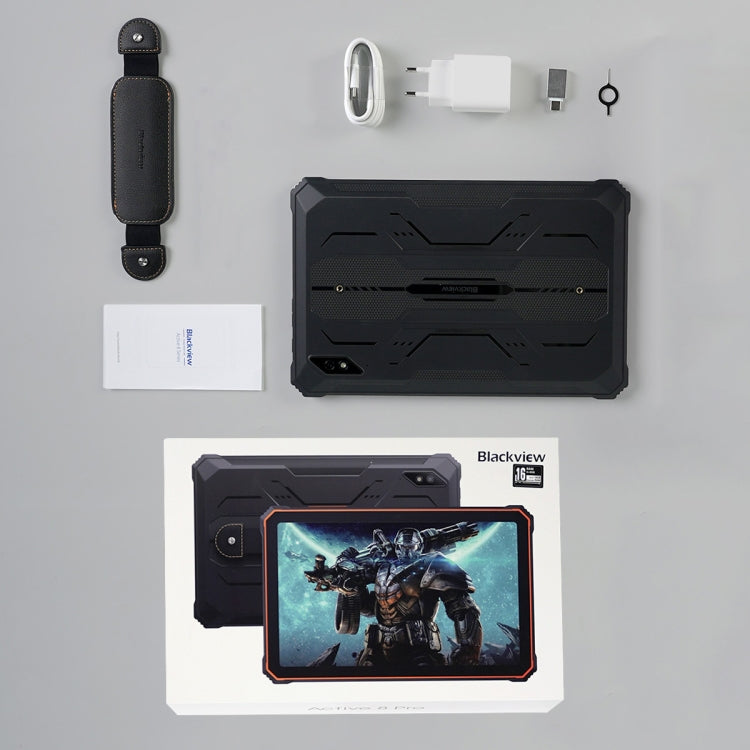 Blackview Active 8 Pro 4G Rugged Tablet, 10.36 inch 8GB+256GB Android 13 MT6789 Octa Core Support Dual SIM, Global Version with Google Play, EU Plug(Orange) by Blackview