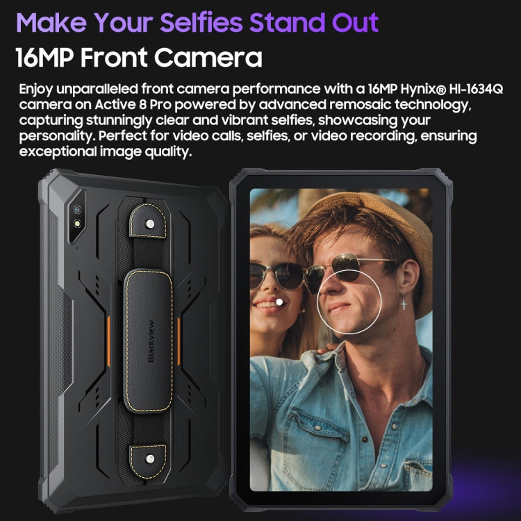 Blackview Active 8 Pro 4G Rugged Tablet, 10.36 inch 8GB+256GB Android 13 MT6789 Octa Core Support Dual SIM, Global Version with Google Play, EU Plug(Orange) by Blackview