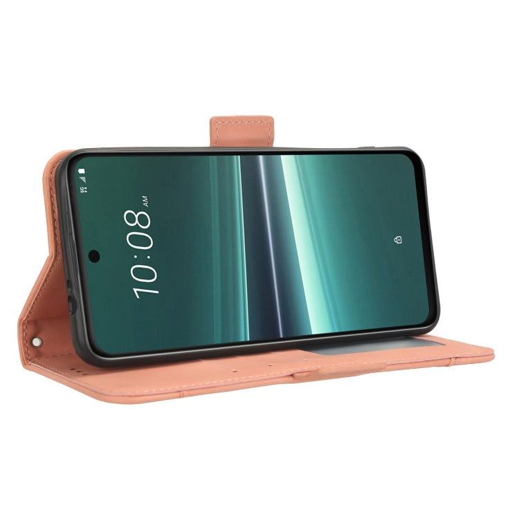 For HTC U23 / U23 Pro Skin Feel Calf Texture Card Slots Leather Phone Case(Pink) - HTC by buy2fix | Online Shopping UK | buy2fix