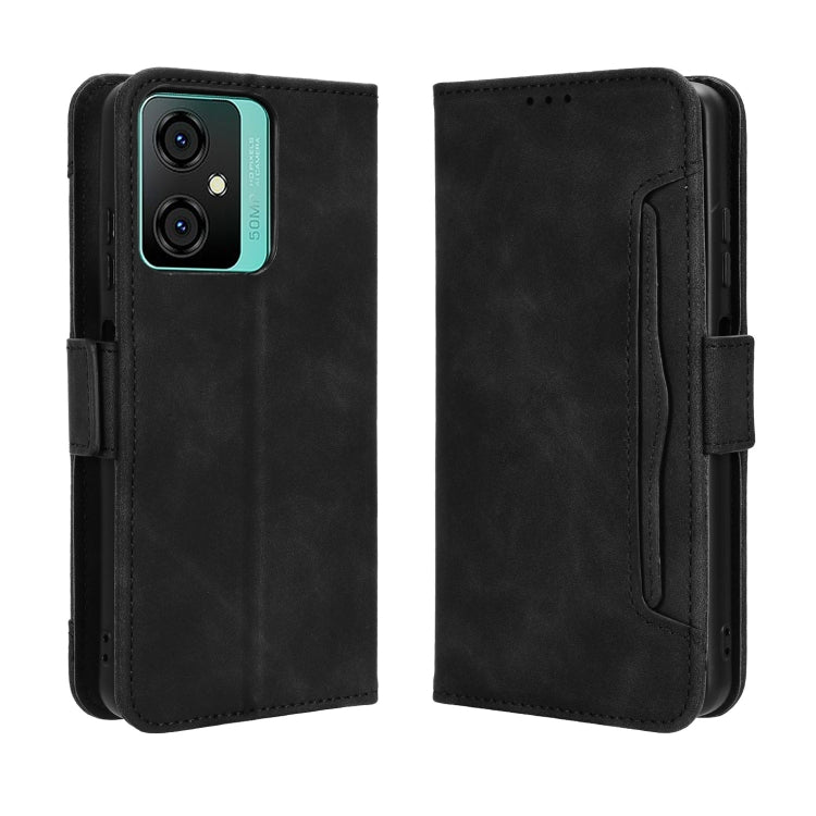 For Blackview Oscal C70 Skin Feel Calf Texture Card Slots Leather Phone Case(Black) - More Brand by buy2fix | Online Shopping UK | buy2fix