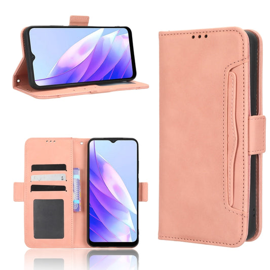 For Blackview A52 / A52 Pro Skin Feel Calf Texture Card Slots Leather Phone Case(Pink) - More Brand by buy2fix | Online Shopping UK | buy2fix