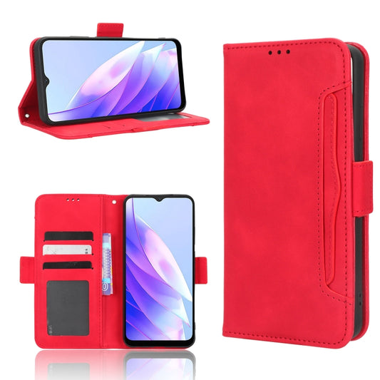 For Blackview A52 / A52 Pro Skin Feel Calf Texture Card Slots Leather Phone Case(Red) - More Brand by buy2fix | Online Shopping UK | buy2fix