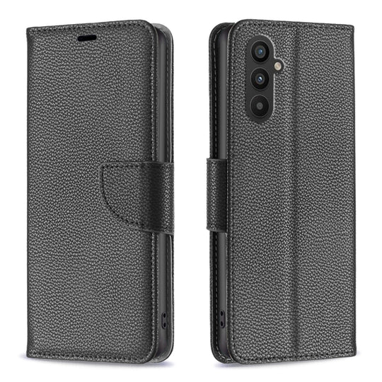 For Samsung Galaxy A25 5G Litchi Texture Pure Color Flip Leather Phone Case(Black)