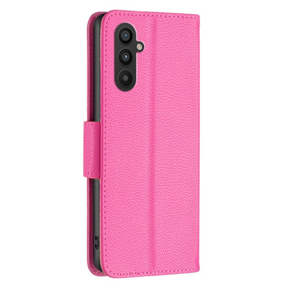 For Samsung Galaxy A25 5G Litchi Texture Pure Color Flip Leather Phone Case(Rose Red) - Galaxy Phone Cases by buy2fix | Online Shopping UK | buy2fix