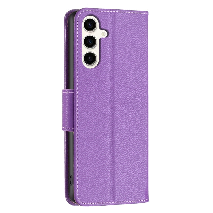 For Samsung Galaxy S23 FE 5G Litchi Texture Pure Color Flip Leather Phone Case(Purple) - Galaxy S23 FE 5G Cases by buy2fix | Online Shopping UK | buy2fix