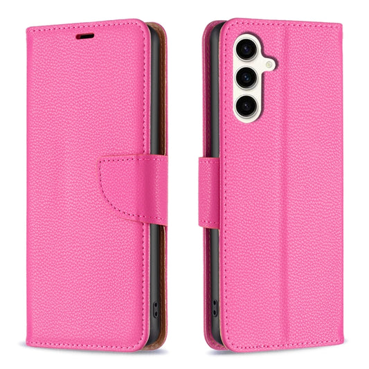 For Samsung Galaxy S23 FE 5G Litchi Texture Pure Color Flip Leather Phone Case(Rose Red) - Galaxy S23 FE 5G Cases by buy2fix | Online Shopping UK | buy2fix