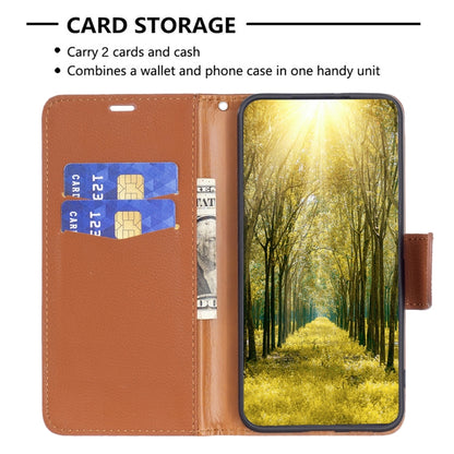 For Samsung Galaxy A15 Litchi Texture Pure Color Flip Leather Phone Case(Brown) - Galaxy Phone Cases by buy2fix | Online Shopping UK | buy2fix