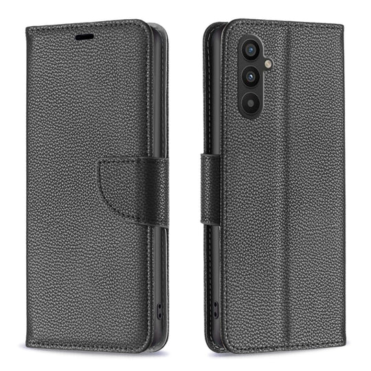 For Samsung Galaxy A34 5G Litchi Texture Pure Color Flip Leather Phone Case(Black)