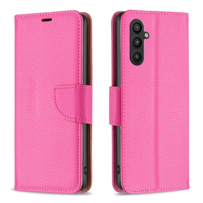 For Samsung Galaxy A34 5G Litchi Texture Pure Color Flip Leather Phone Case(Rose Red) - Galaxy Phone Cases by buy2fix | Online Shopping UK | buy2fix