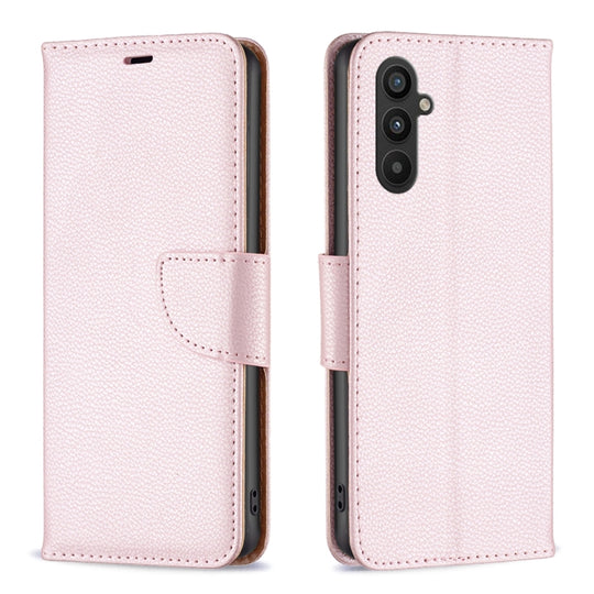 For Samsung Galaxy A34 5G Litchi Texture Pure Color Flip Leather Phone Case(Rose Gold)