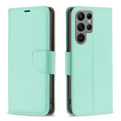 For Samsung Galaxy S24 Ultra 5G Litchi Texture Pure Color Flip Leather Phone Case(Green) - Galaxy S24 Ultra 5G Cases by buy2fix | Online Shopping UK | buy2fix