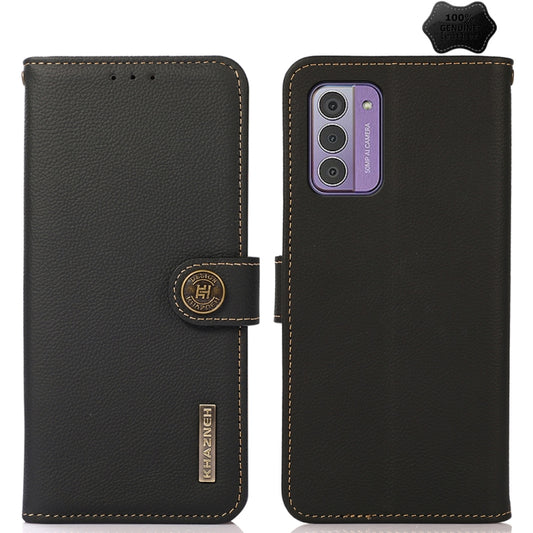For Nokia G42 KHAZNEH Custer Genuine Leather RFID Phone Case(Black) - Nokia Cases by buy2fix | Online Shopping UK | buy2fix