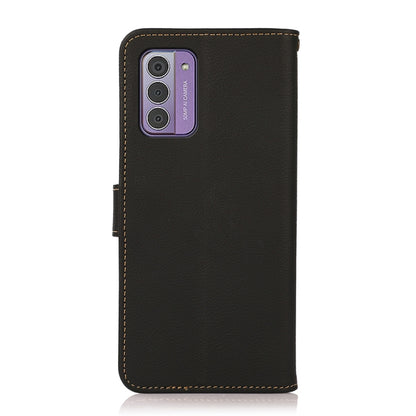 For Nokia G42 KHAZNEH Custer Genuine Leather RFID Phone Case(Black) - Nokia Cases by buy2fix | Online Shopping UK | buy2fix
